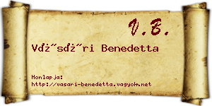 Vásári Benedetta névjegykártya